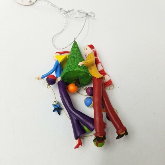 Couple Xmas Tree And Lights Christmas Ornament Collectible Design Design New - Picture 6 of 9